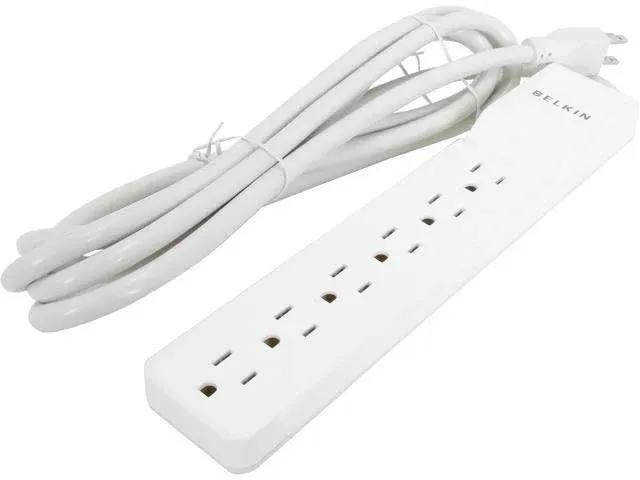 "Belkin 6-Outlet Home/Office Surge Protector (10' Cord, White)"