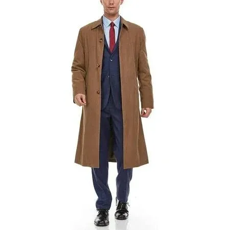 Adam Baker Men's Modern Fit Ab901152 Single-Breasted Belted Trench Coat, All Year ...