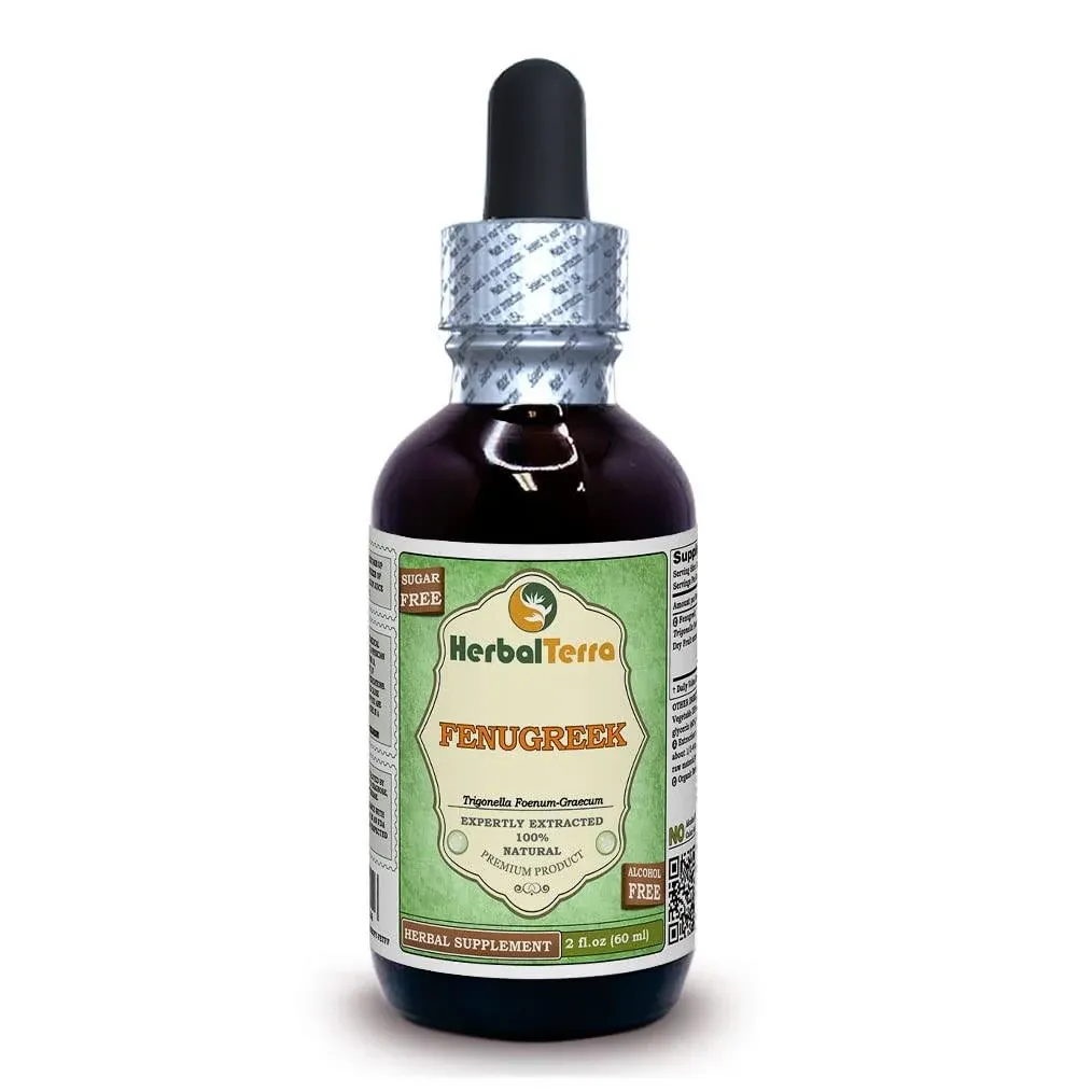 Fenugreek Glycerite Organic Dried Fruits Alcohol-Free Liquid Extract