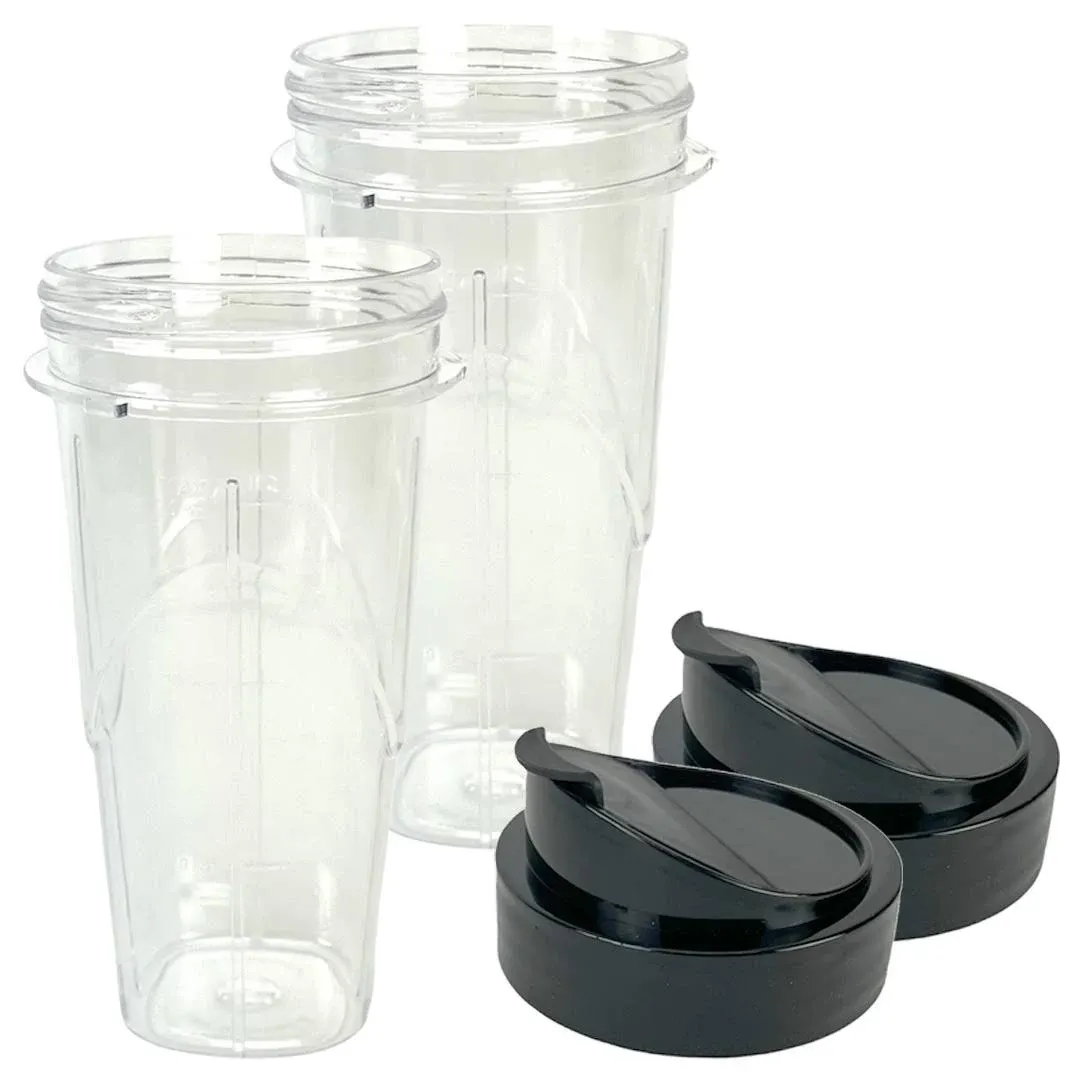 2 Pack 24 oz Smoothie Cup with To-Go Lid Replacement Part Compatible with Oster ...