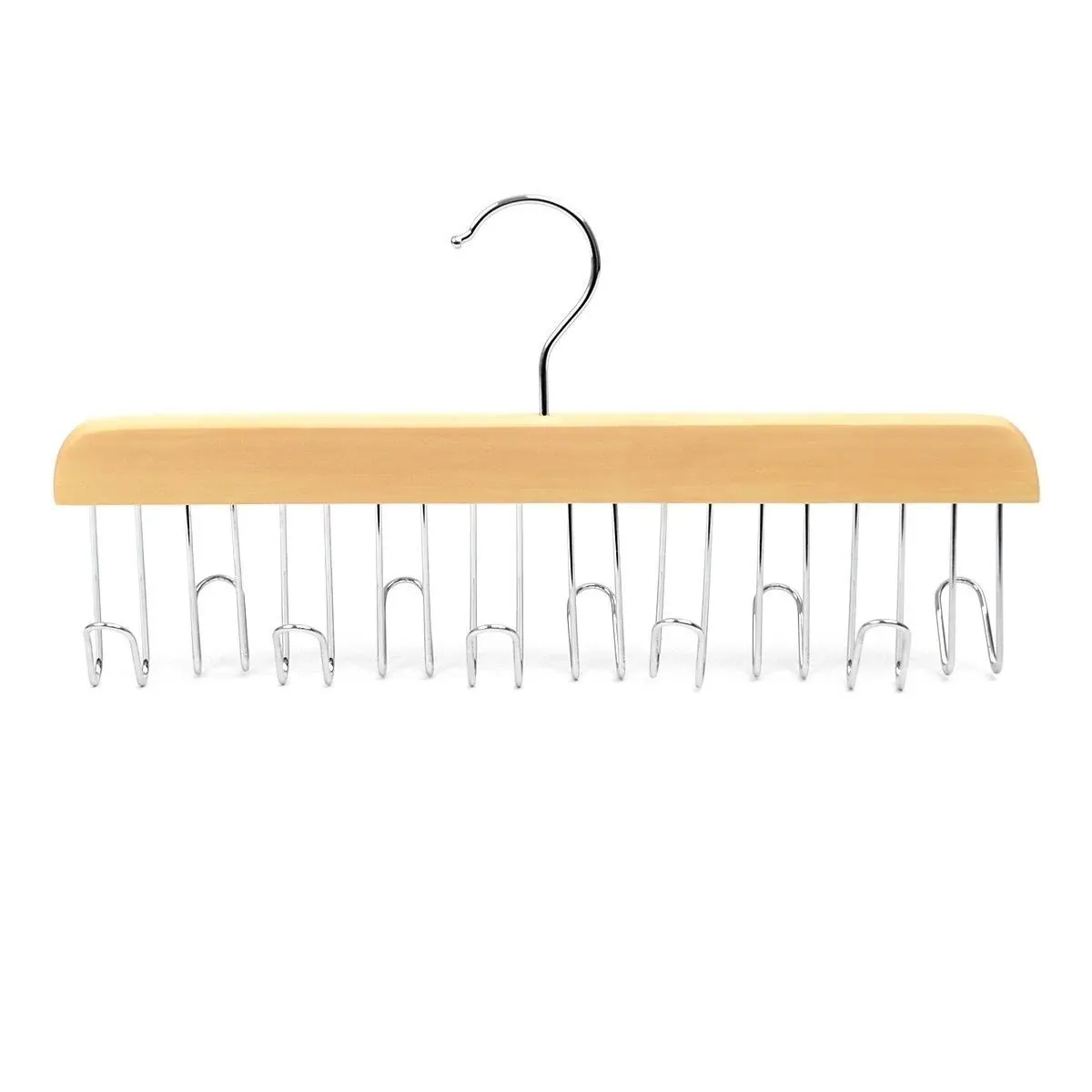 Umo Lorenzo Belt Hanger for Closet - Accessories Organizer Rack Natural Wood 