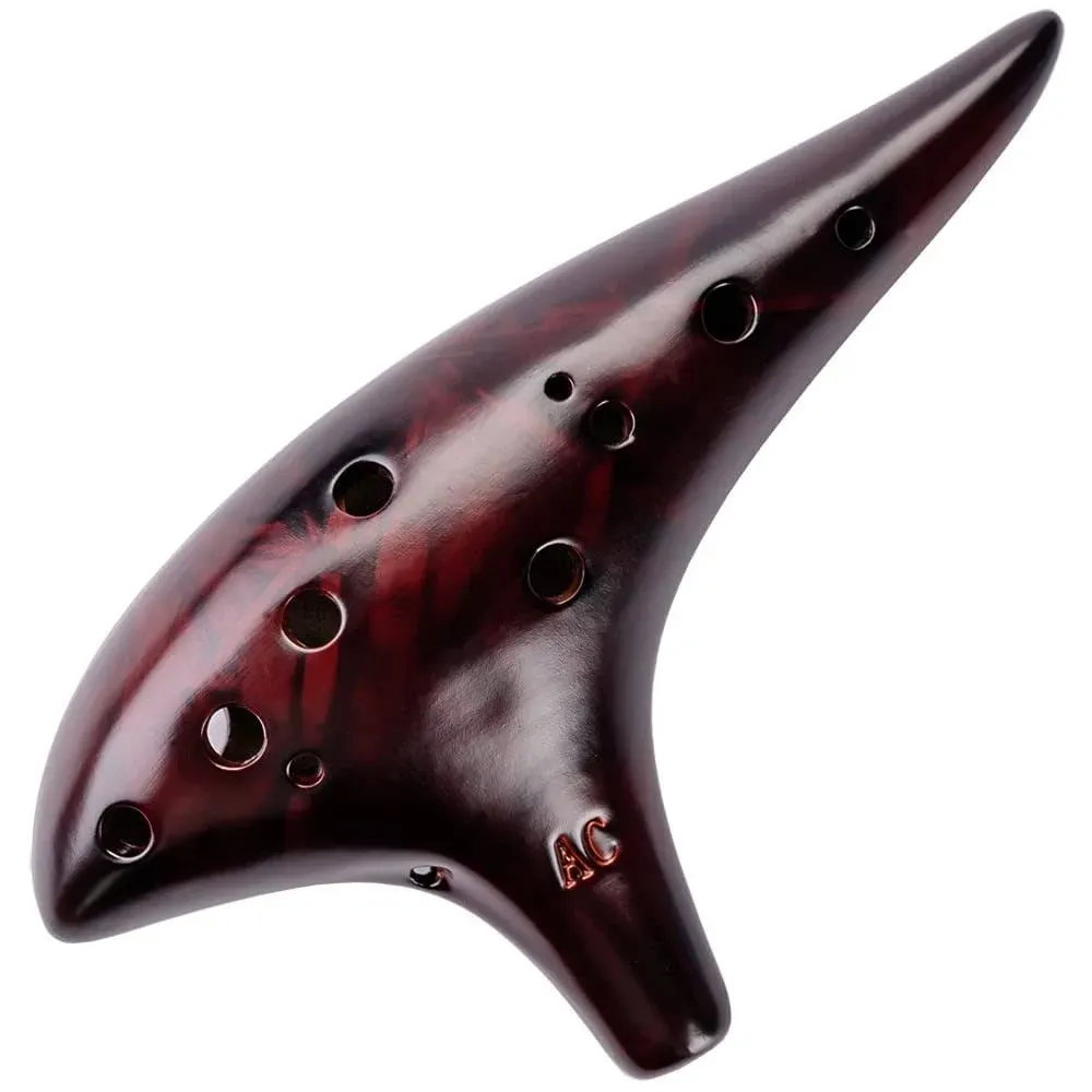 DHwebWLP Ocarina, Strawfire12 Hole Ocarina Instrument, Alto C Ceramic Ocarina ...