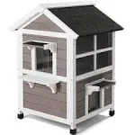 Bigrab Outdoor Large Cat House Weatherproof, Outside Feral Cat Shelter with ...