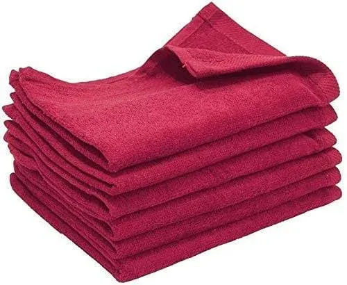 Georgiabags Great Value Towels, Maroon Color Hemmed Small 11in x 18in, 