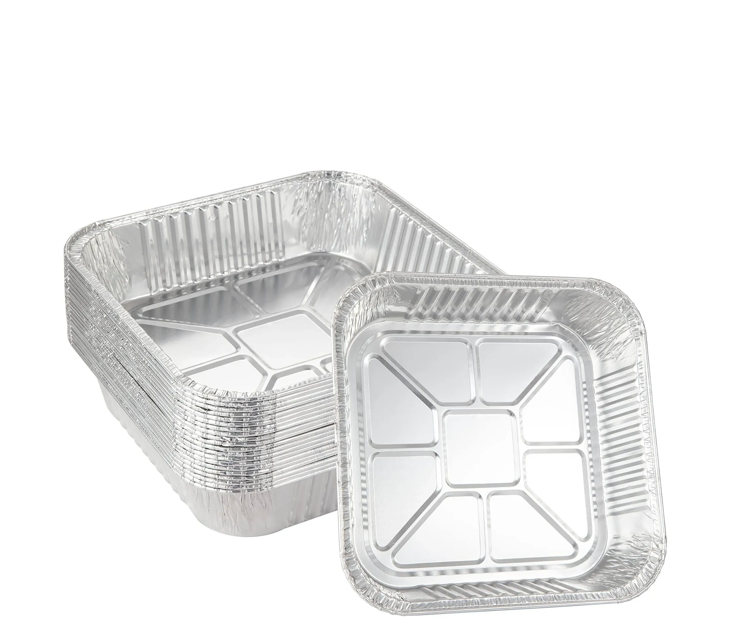 10pack- 8 x 8 Aluminum foil Pans Disposable Heavy Duty Square baking Cake Pans, Cooking Tins Homemade Breads Oven Pans,Foil Pans, Baking cake Pans Roasting Pans