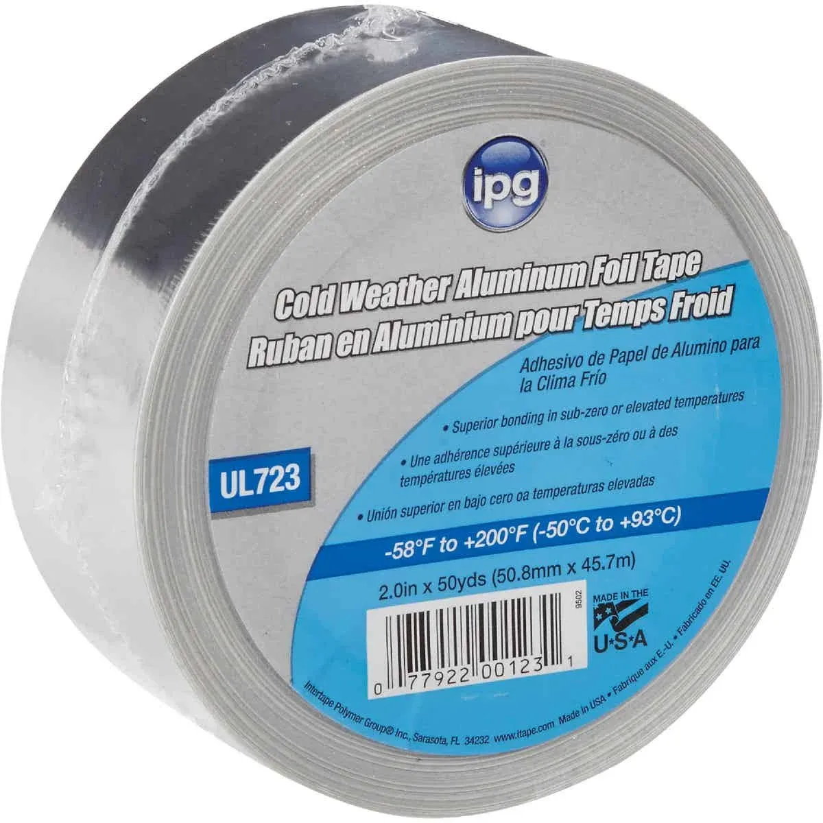 U0723 ipg 2&#039;&#039; x 50 yards. Cold Weather Aluminum Foil Tape, 077922001231