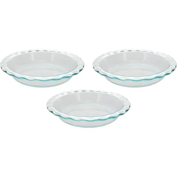 Pyrex Easy Grab 9.5&#034; Glass Pie Plate Pack of 1  NEW