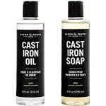 Plant-Based Cast Iron Cleaning Set: Seasoning Oil &amp; Soap for Washing, Restoring