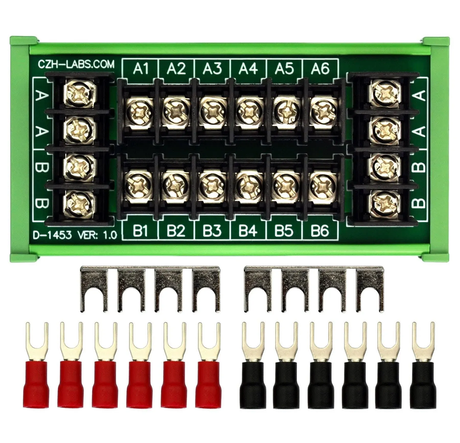 DIN Rail Mount 20Amp 2x6 Position Barrier Terminal Block Module