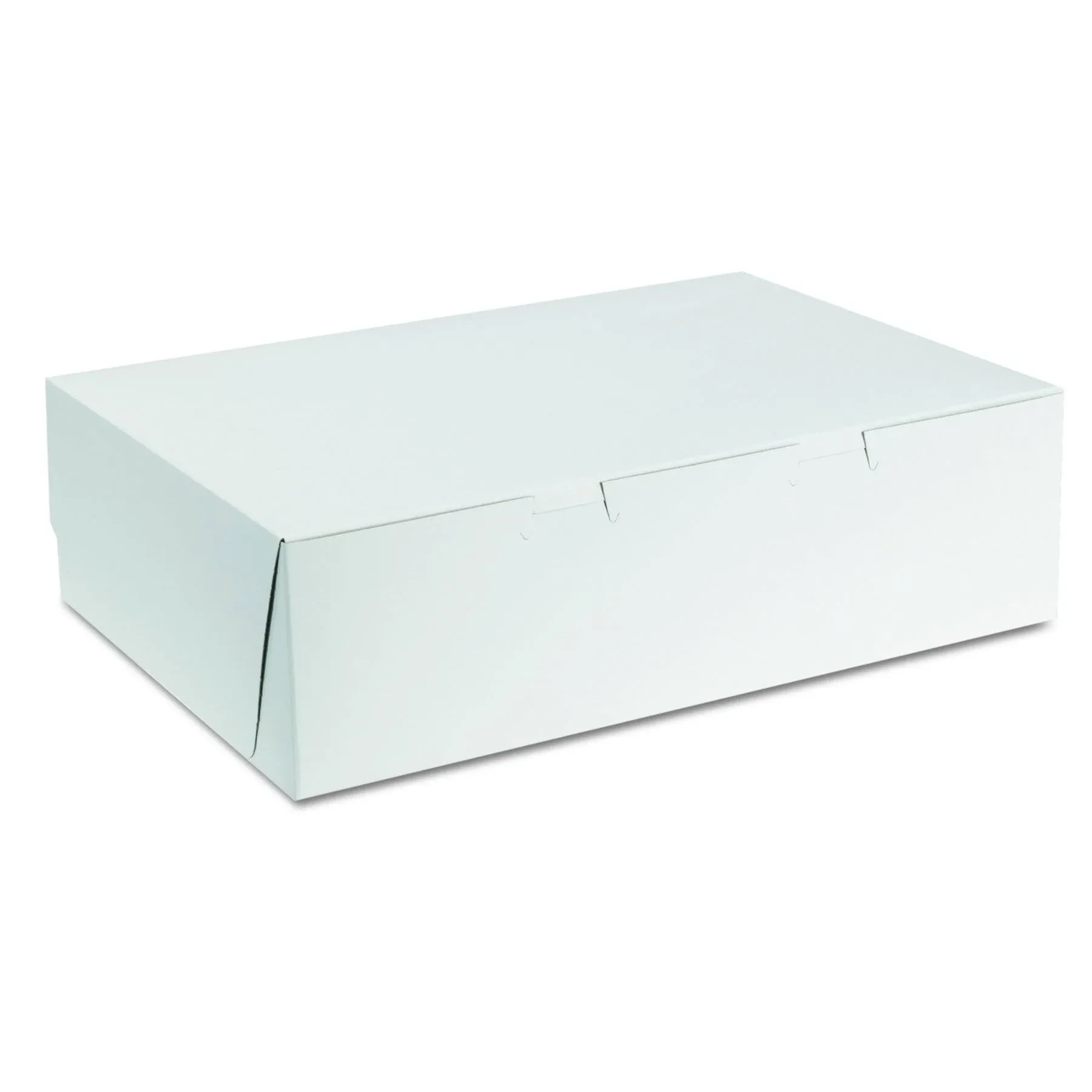 Tuck-Top Bakery Boxes, 14W x 10D x 4H, White, 100