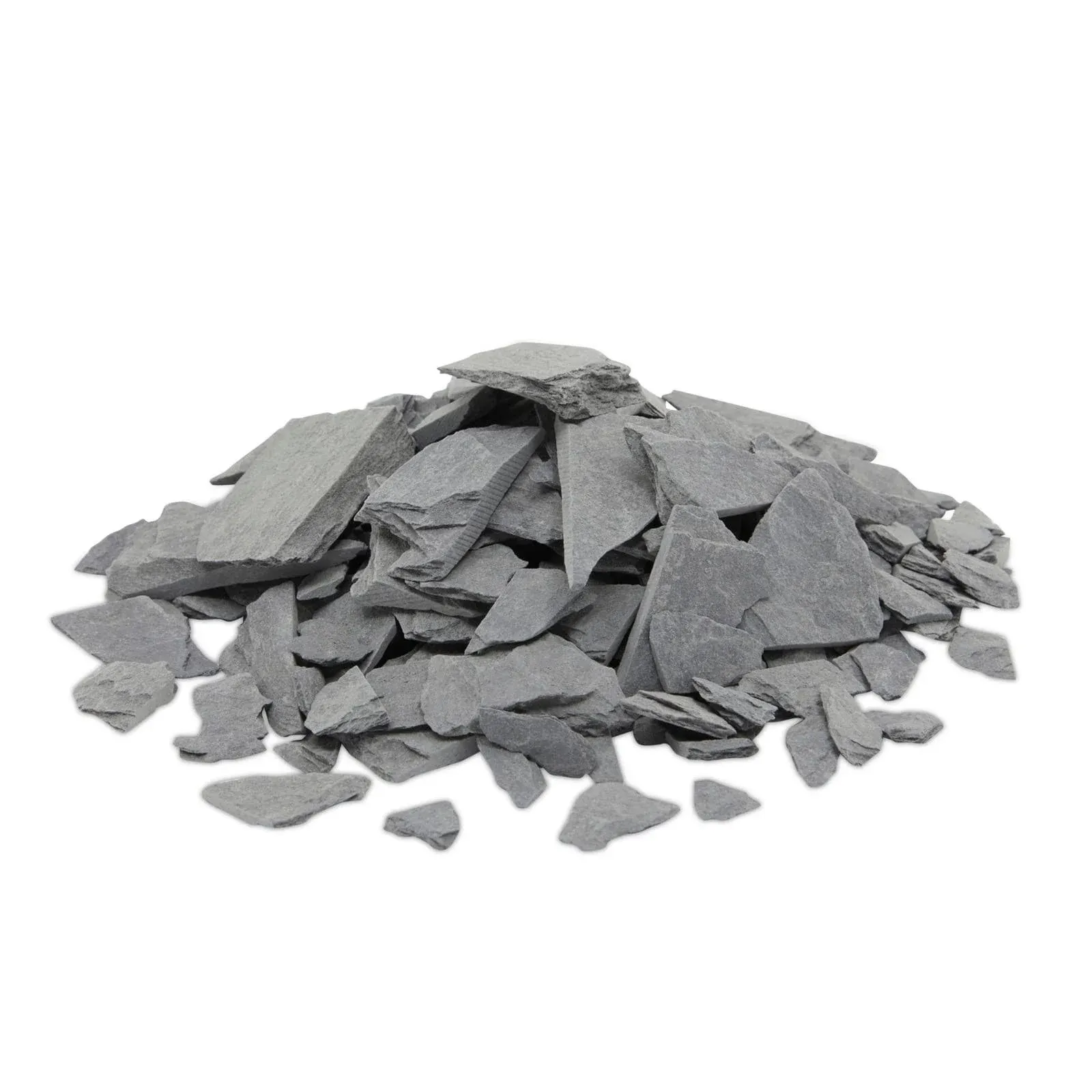 Bright Creations 2lb Natural Slate Rocks for Aquarium, Fairy Mini Garden, Reptile Enclosure, 0.35-2.75 in, Grey