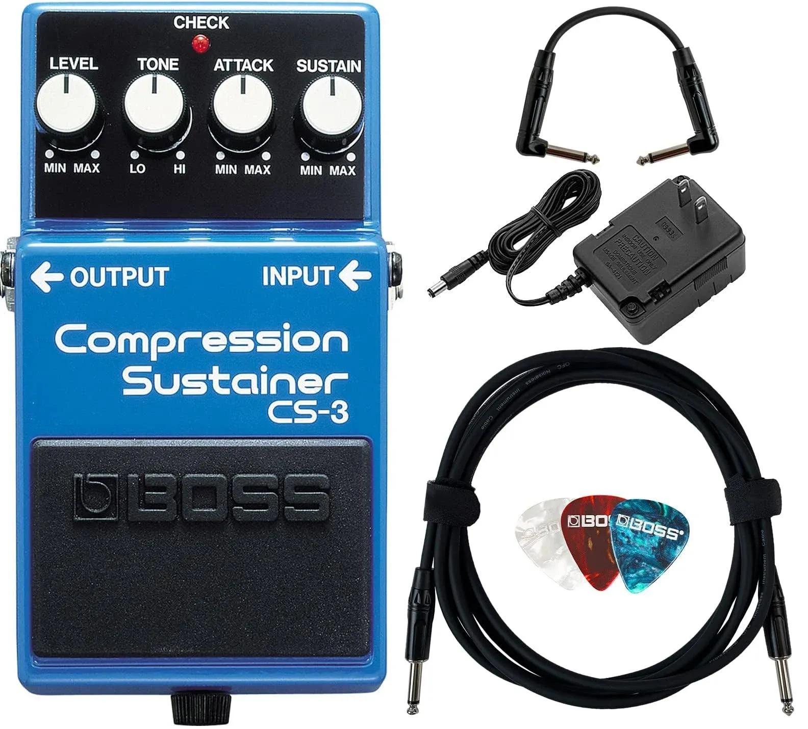 Boss CS-3 Compressor/Sustainer w/ Roland Power Adapter