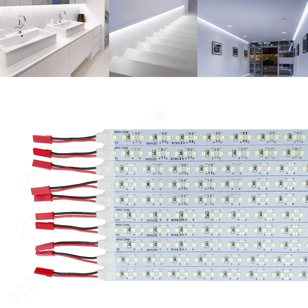 pack10 Aluminum Dc12v 0.7a 8w Smd2835 72led 0.5m/20 Rigid Hard Led Strip Light 