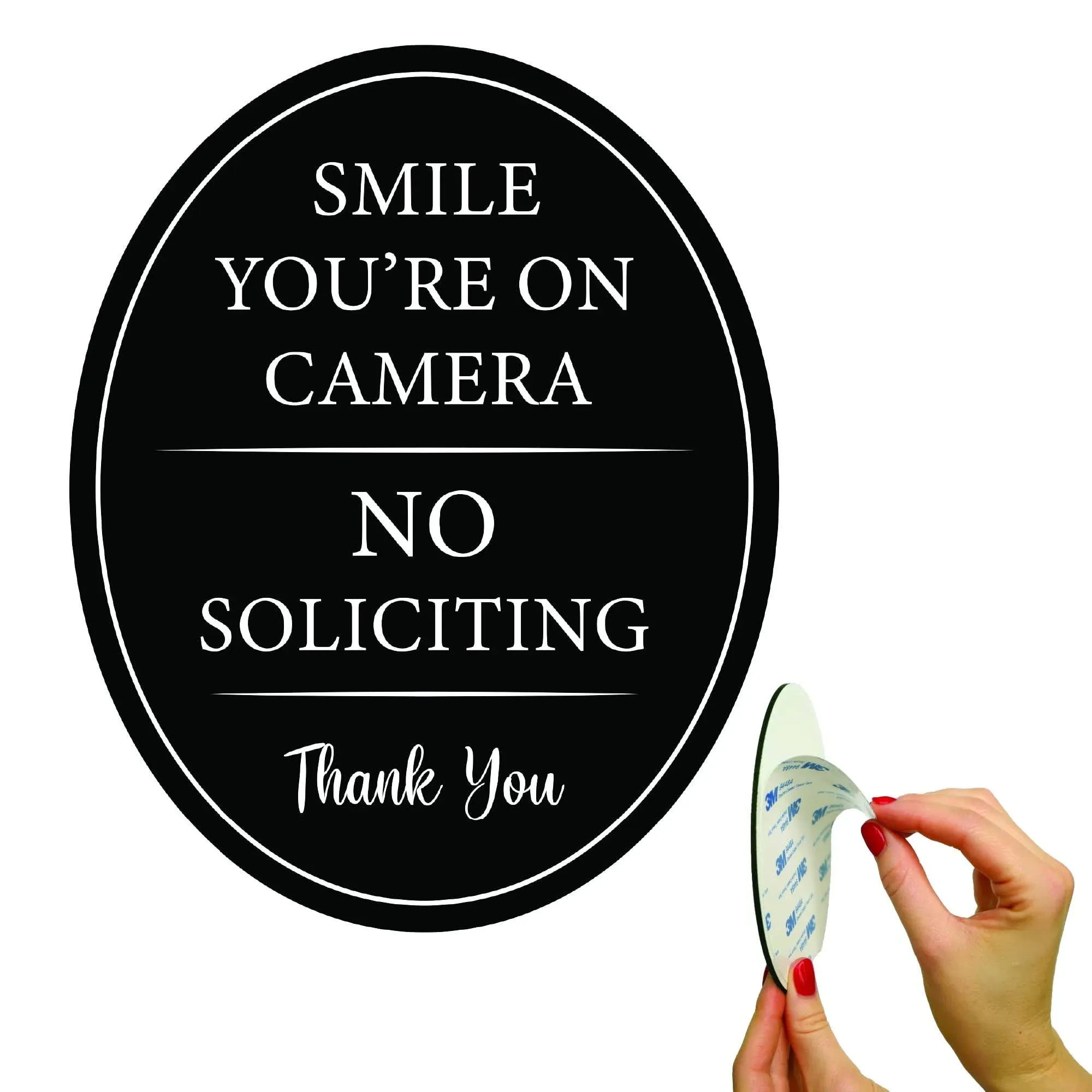 All Hung Up Smile You're on Camera & No Soliciting Sign