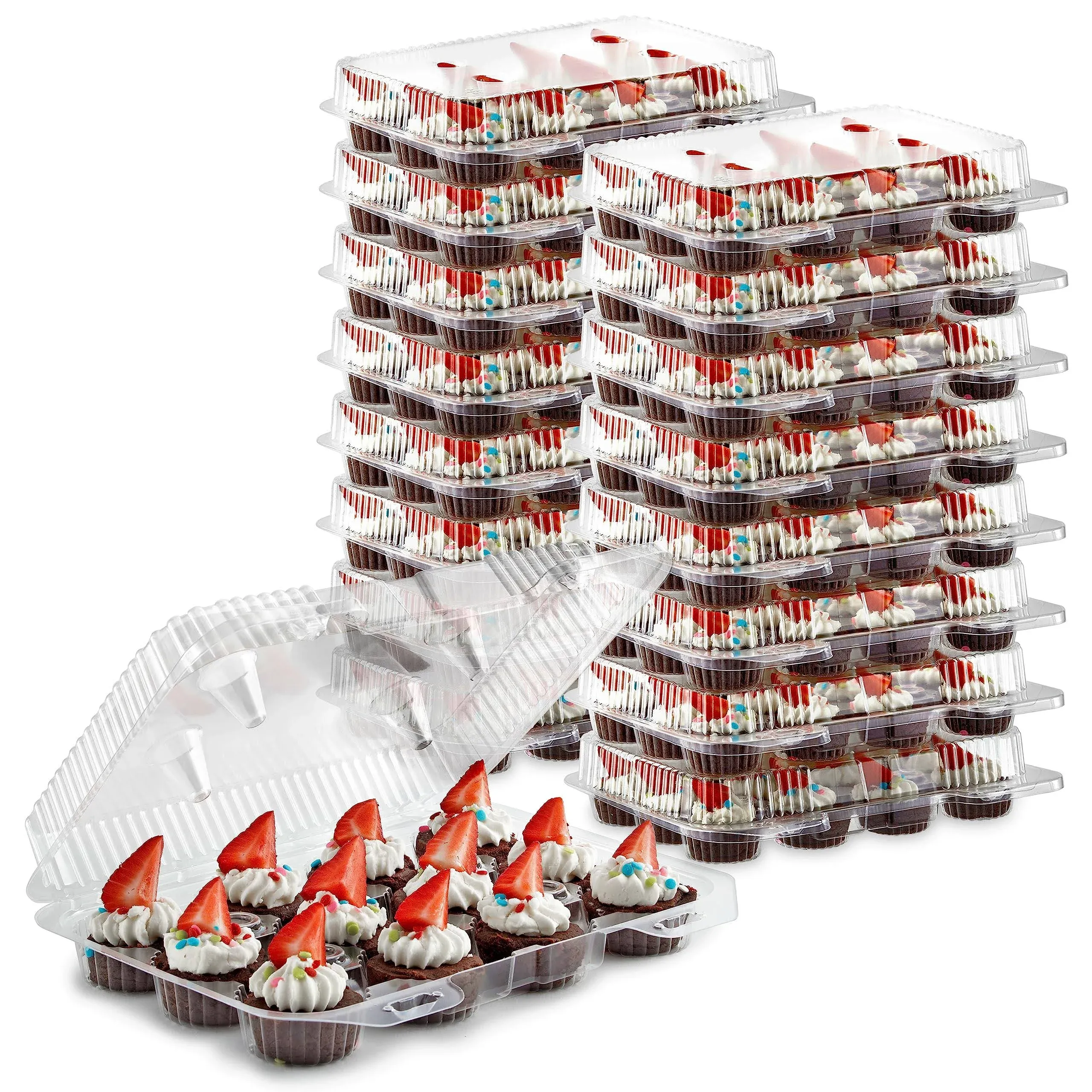 Stock Your Home 12-Compartment Disposable Containers (40 Count) - Plastic Mini ...