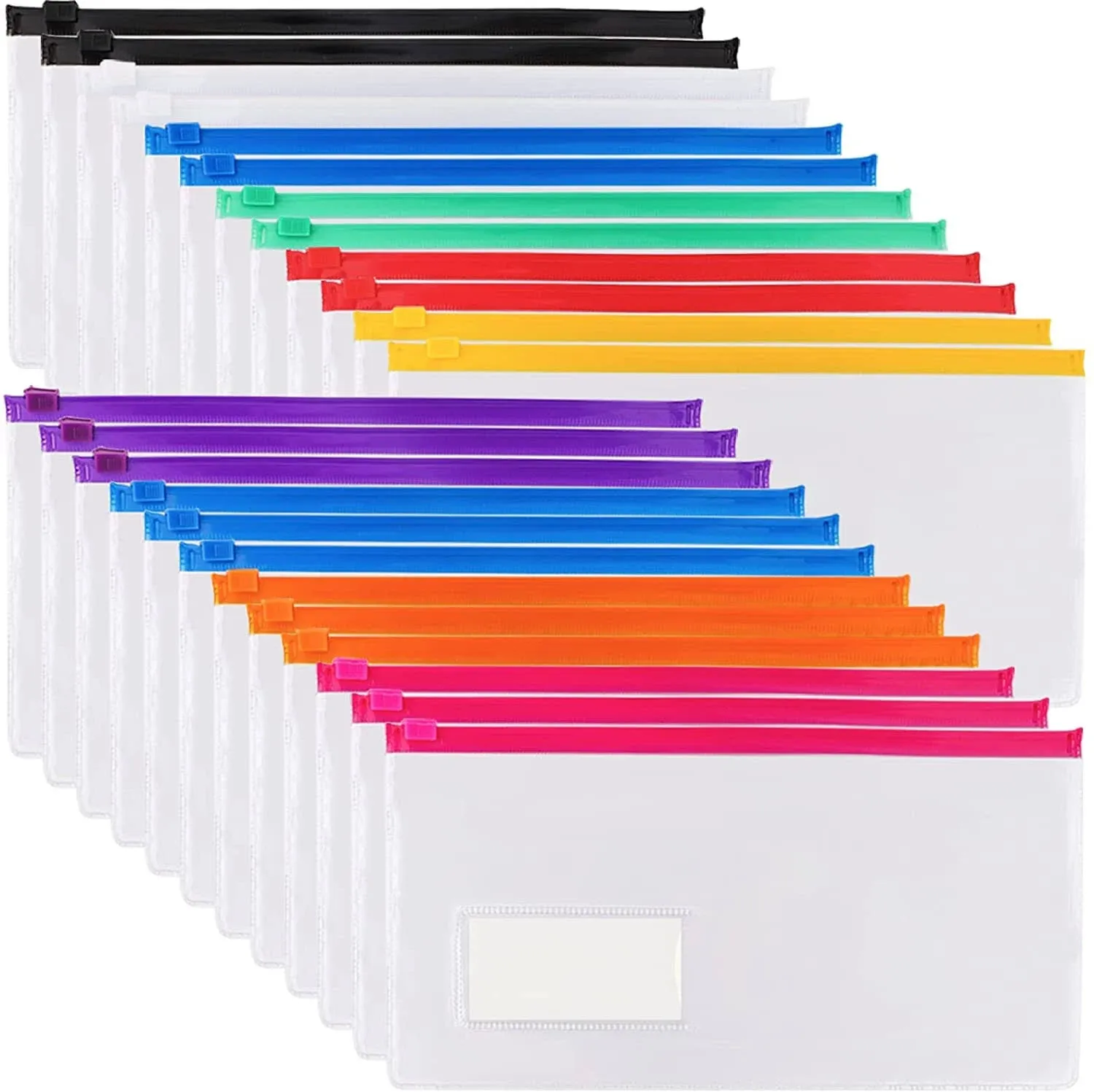 Poly Zip Envelope Reusable Storage School Office Supplies 24 Pcs 9&#034;X4.7&#034; A6 Size