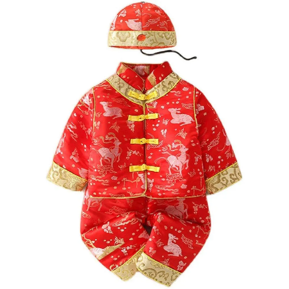 new babys' chinese style suits,boys' and girls' Tang suits,chinese style velvet New Year greetings clothes.