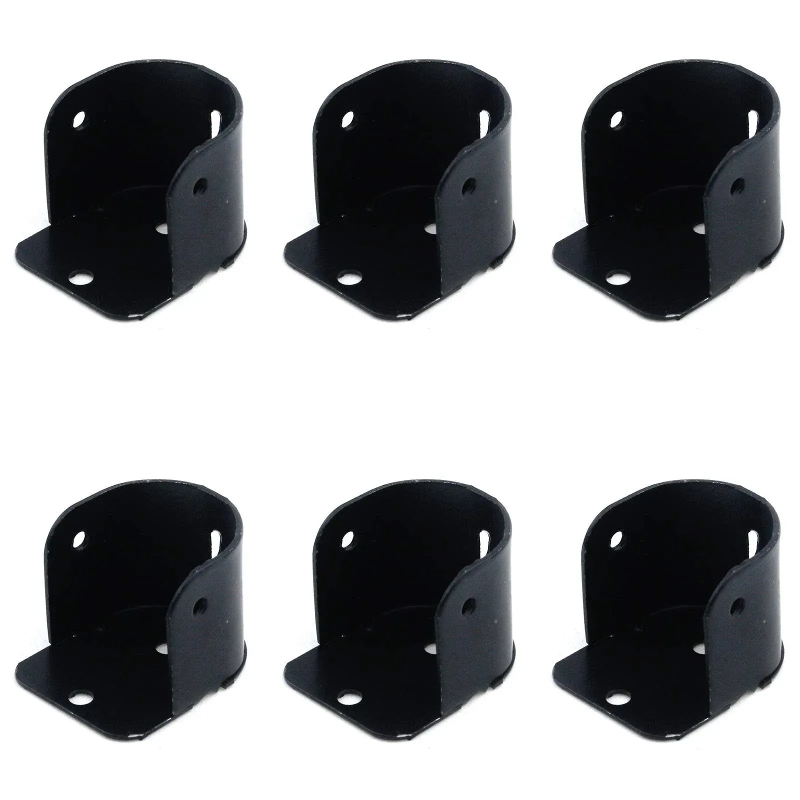 Coshar 6pcs Closet Rod Bracket Curtain Pole Sockets Flange Holeder Black 