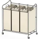 Simplehouseware Heavy-Duty 3-Bag Laundry Sorter Cart Chrome