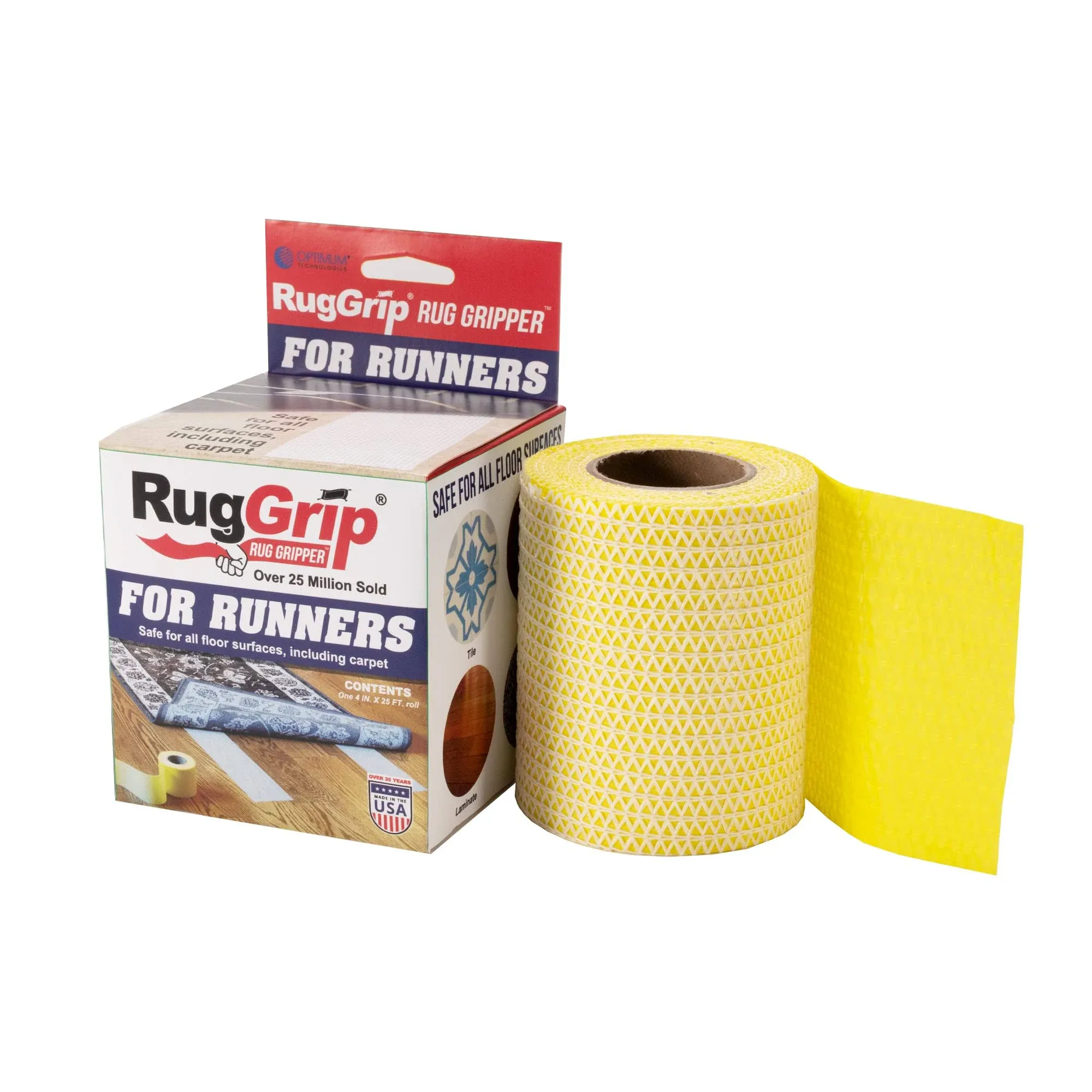 Optimum Technologies Lok Lift Rug Gripper for Runners, 4 Inch by 25 Feet. The Original Slip Resistant Rug Solution