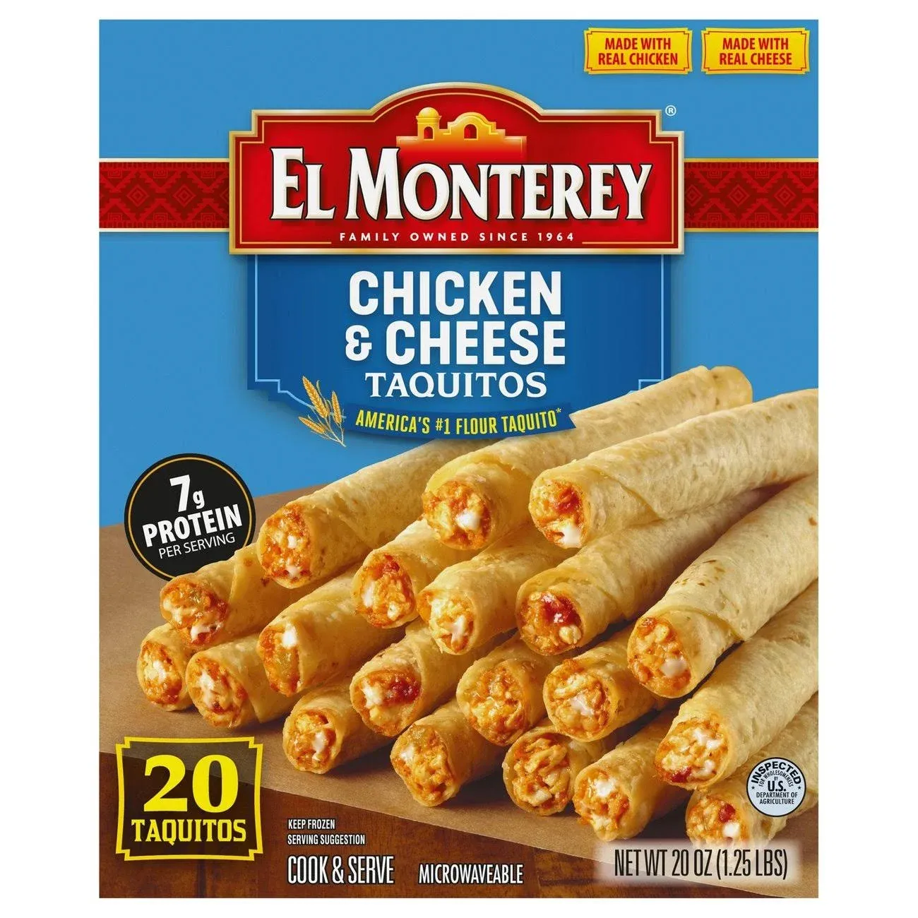 El Monterey Chicken And Cheese Flour Taquitos (1.31 Lbs, 5 Per Case)