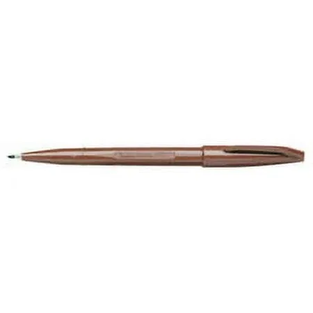 Pentel Arts Sign Fiber-Tipped Pen, Brown Ink, Pack of 12