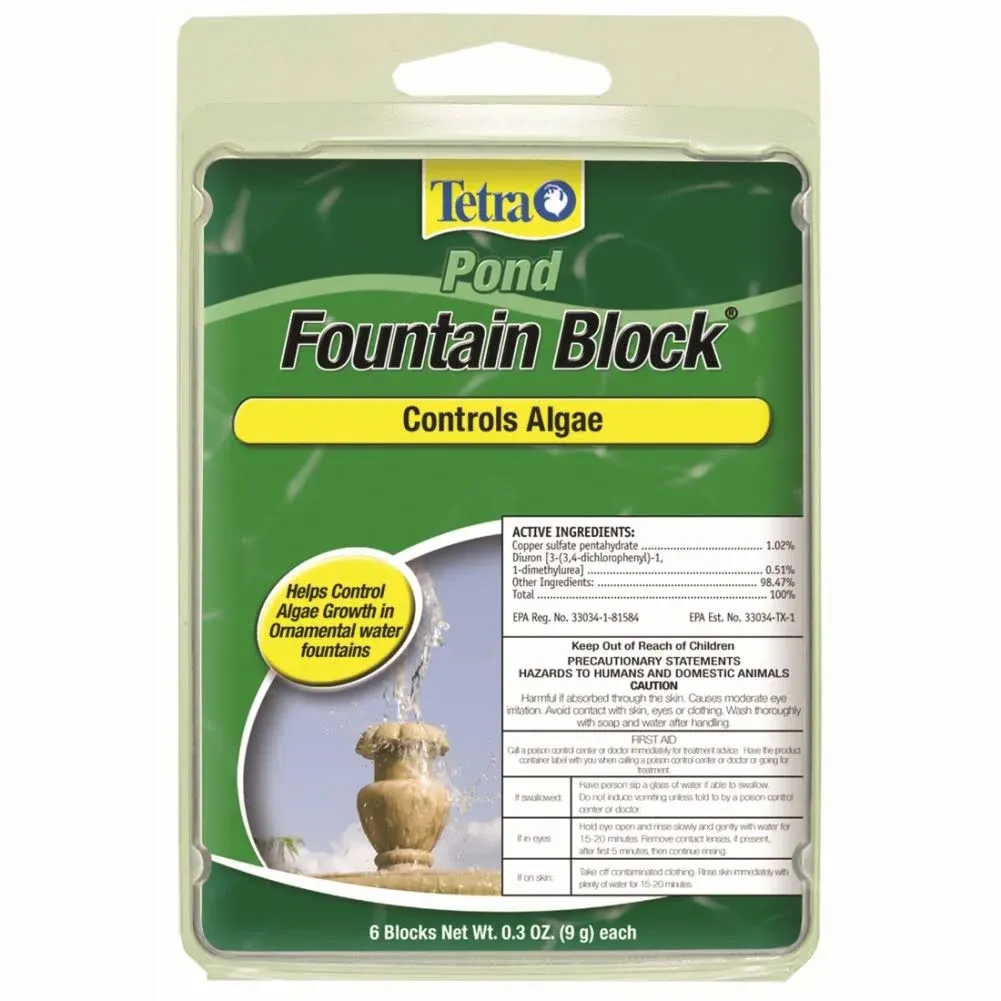 Fountain Block by Tetra Pond Controls Algae Water Garden (6 Blocks) *NEW SEALED*