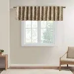 Madison Park Andora Faux Silk Embroidered Window Valance, Tan