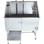 Flying Pig Grooming Flying Pig 50" Stainless Steel Pet Dog Grooming Bath Tub with Walk-in Ramp & Accessories