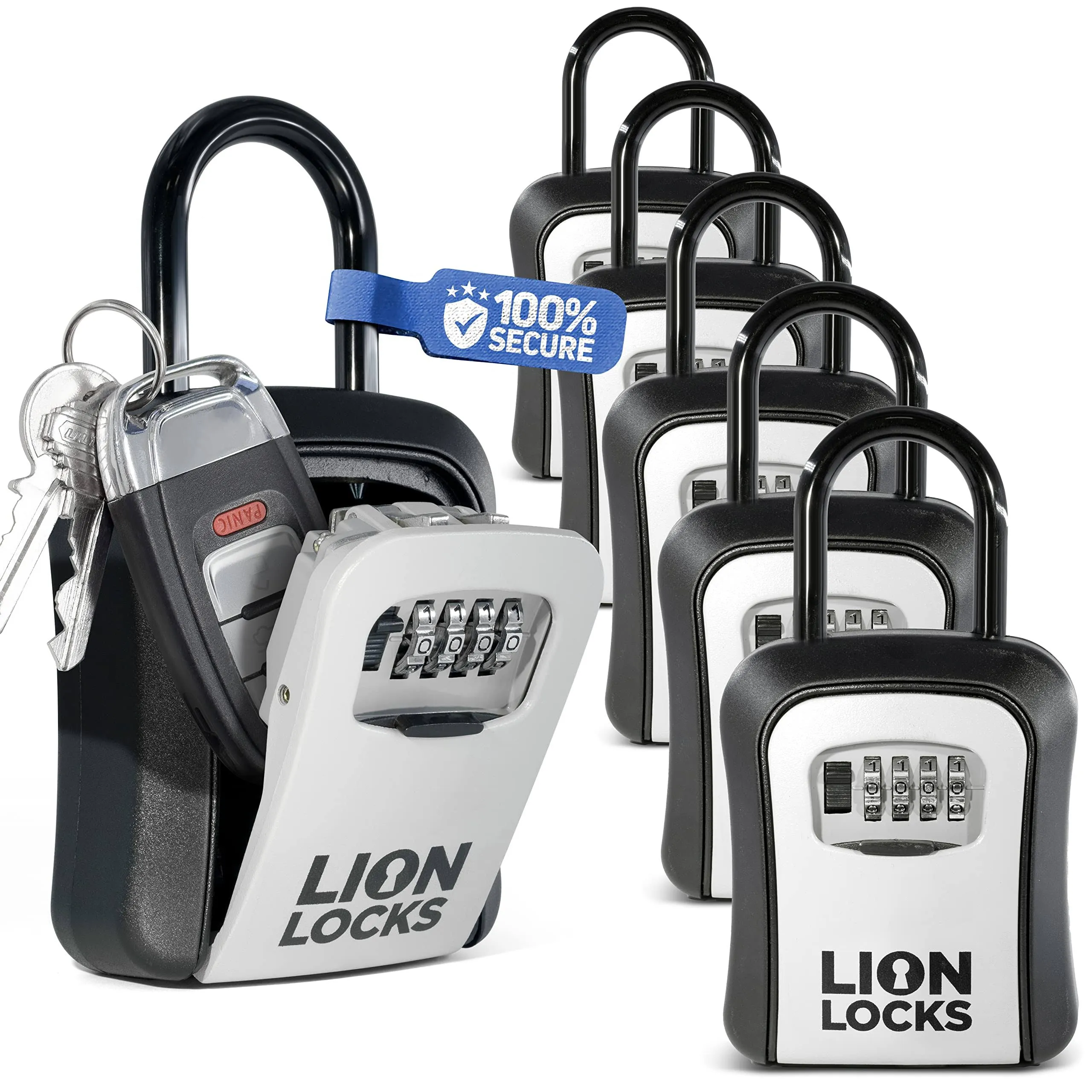 Lion Locks Lock Box for Keys - Lockbox for House Key, Lock Box with Combination ...