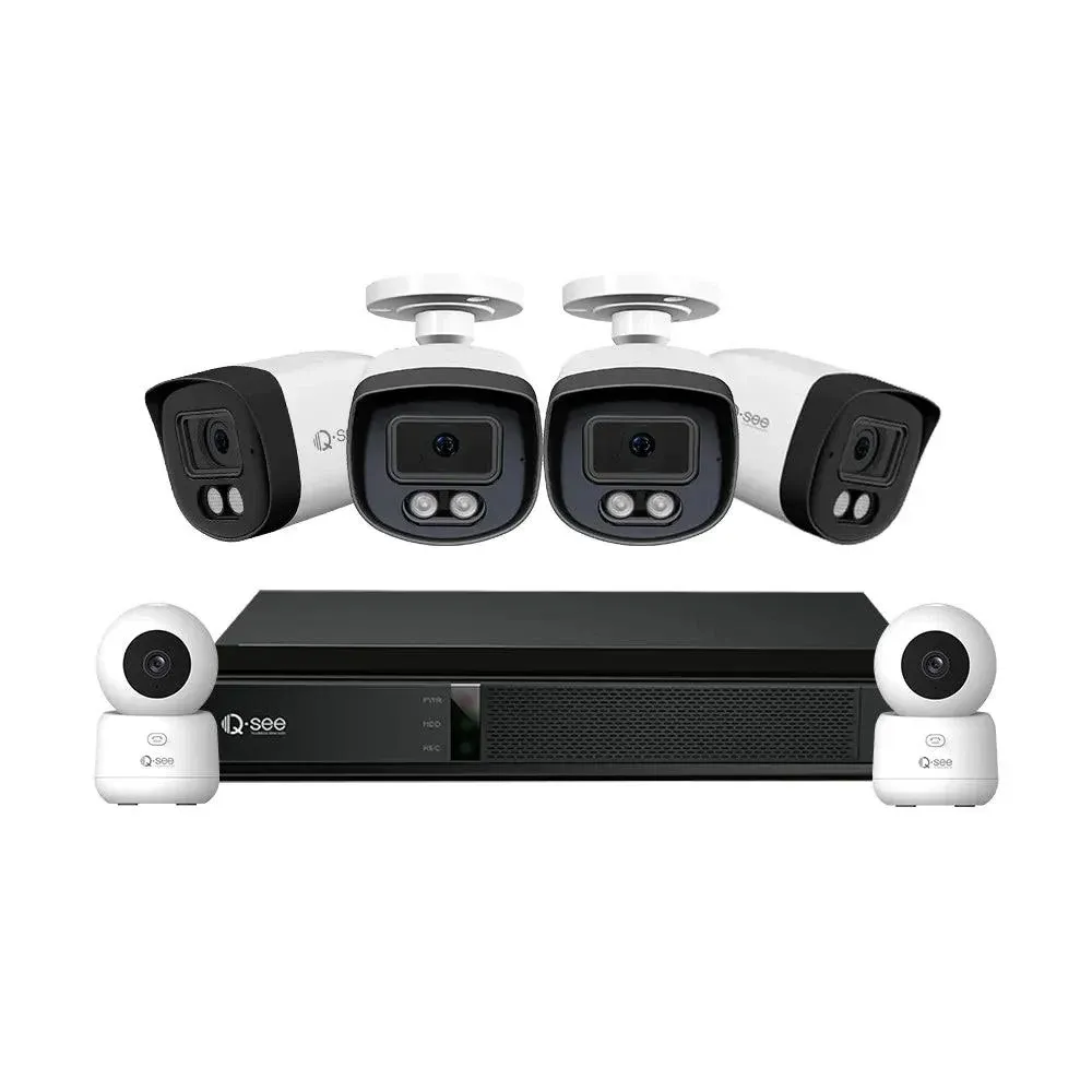 QSEE 8CH 5MP Security Camera System, 4pcs Wired 5MP Analog Cameras