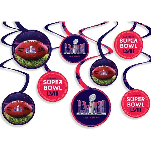 Party Supply Super Football Championship 58 LVIII 2024 Party Spiral Decoration Value Pack