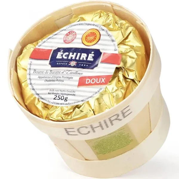 Echire French Unsalted Butter Basket - 2 pack x 8.8 oz / 250 g - GUARANTEED OVERNIGHT