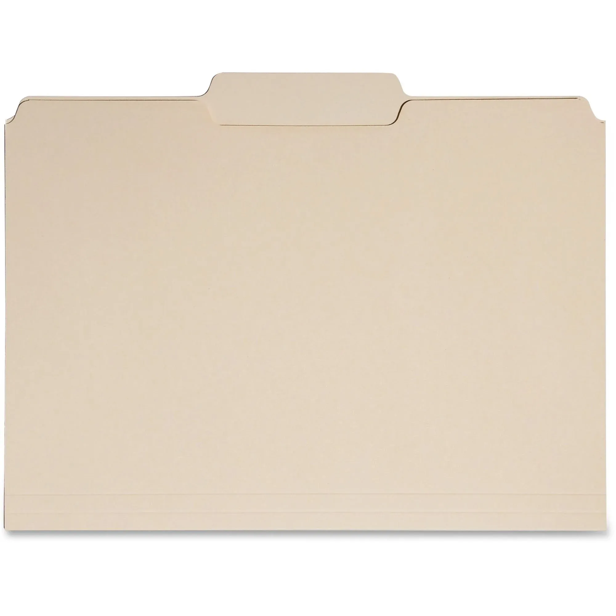 7530016458096, SKILCRAFT Single Tab File Folders, 1/3-Cut Tabs: Center Position, Letter Size, 1" Expansion, Manila, 100/Box