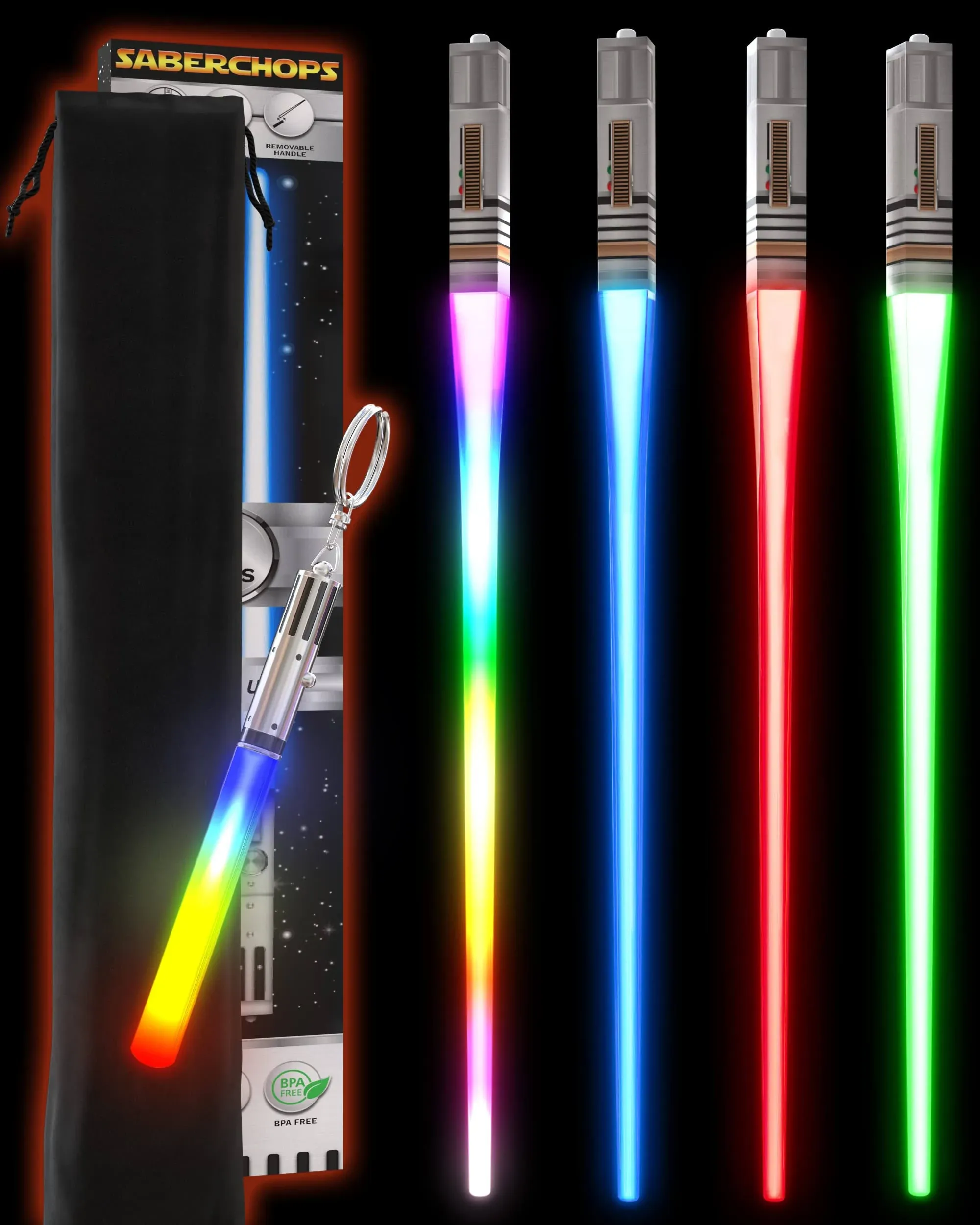 LIGHTTICKS LIGHT up STAR WARS CHOPSTICK LED Glowing Light Saber Chop Sticks REUS