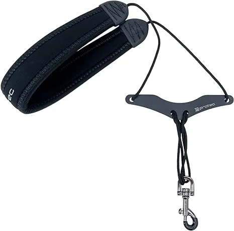 Protec 24-Inch Neoprene Saxophone Neck Strap with Comfort Bar - Black (Model NB305M), Tall