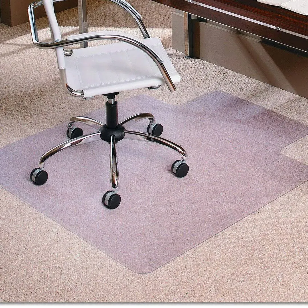 ES Robbins Chair Mat 36&#034;x48&#034; Extra High Pile Carpet W/ Lip EverLife Clear