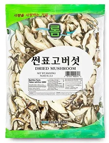 ROM AMERICA Premium Dried Whole Shiitake Mushroom, All Natural Dehydrated Mushrooms, Easy Prep, Soft and Delicious Superfood 표고버섯 - 170g (Pack of 1)