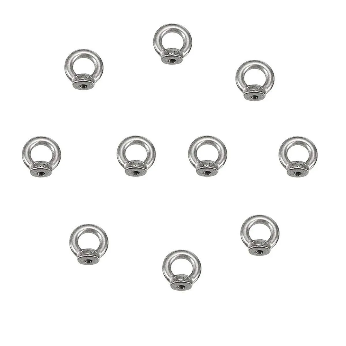 10 Pcs 304 Stainless Steel M3 Thread Dia Ring Shape Eyed Bolt Lifting Eye Nut Fa