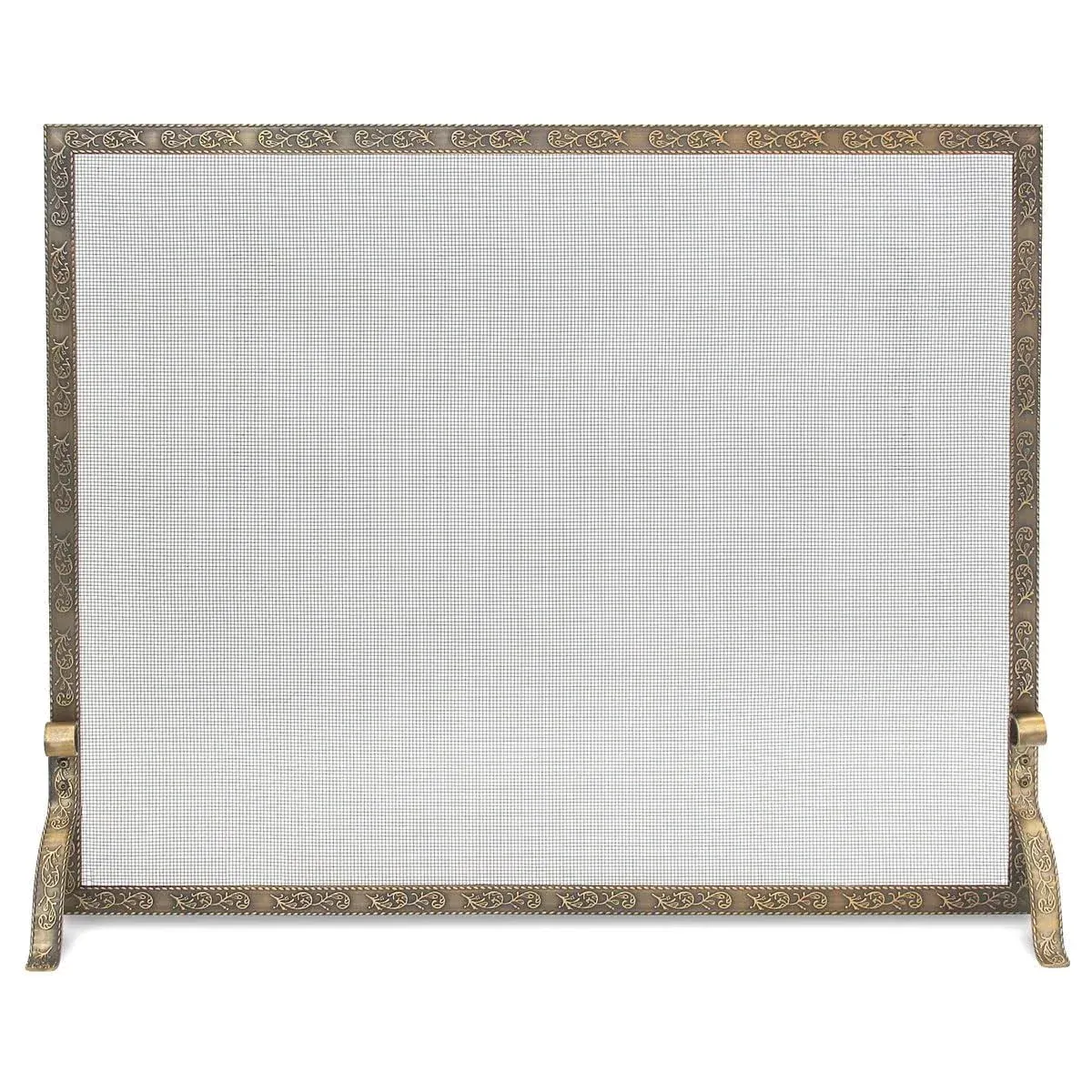 Bay Branch Embossed Single Panel Screen, Brass - 18254 — Default Title