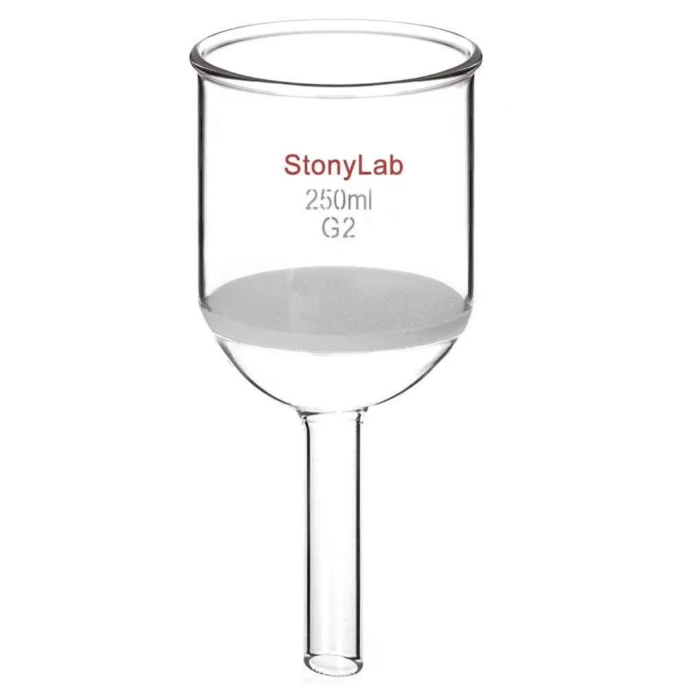 StonyLab Borosilicate Glass Buchner Filtering Funnel with Medium Frit (G2), 7...