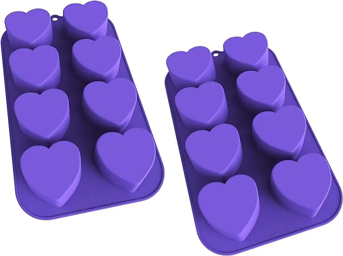 Bakerpan Silicone Heart Mold for Baking, Mini Cake Heart Pan, Heart Muffin Baking ...