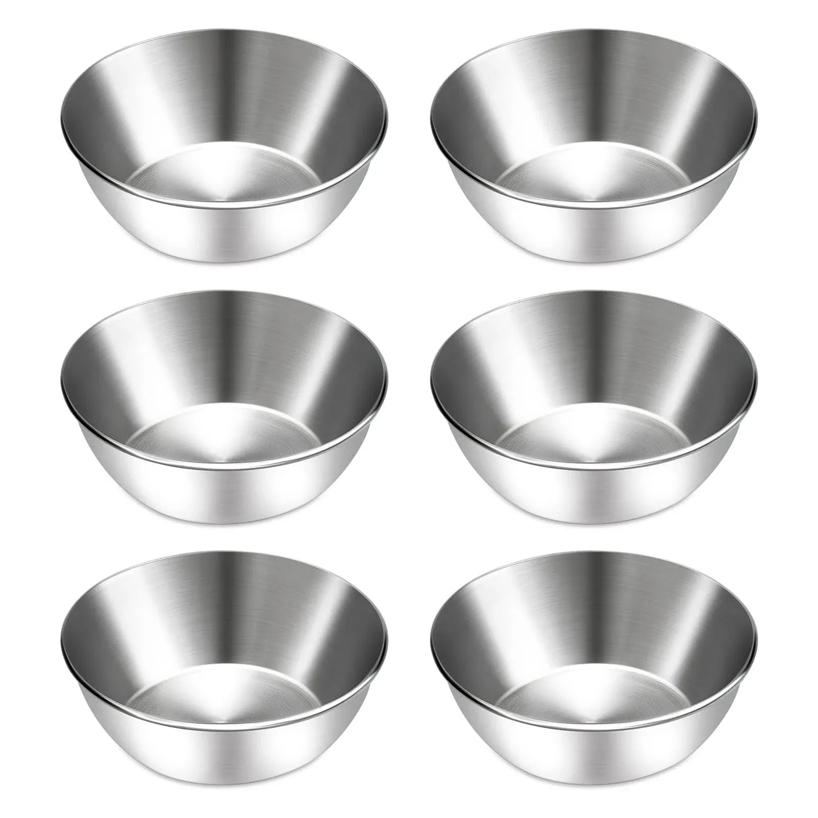 BILLIOTEAM 6 Pcs Stainless Steel Sauce Dishes, Round Seasoning Bowls, Mini ...