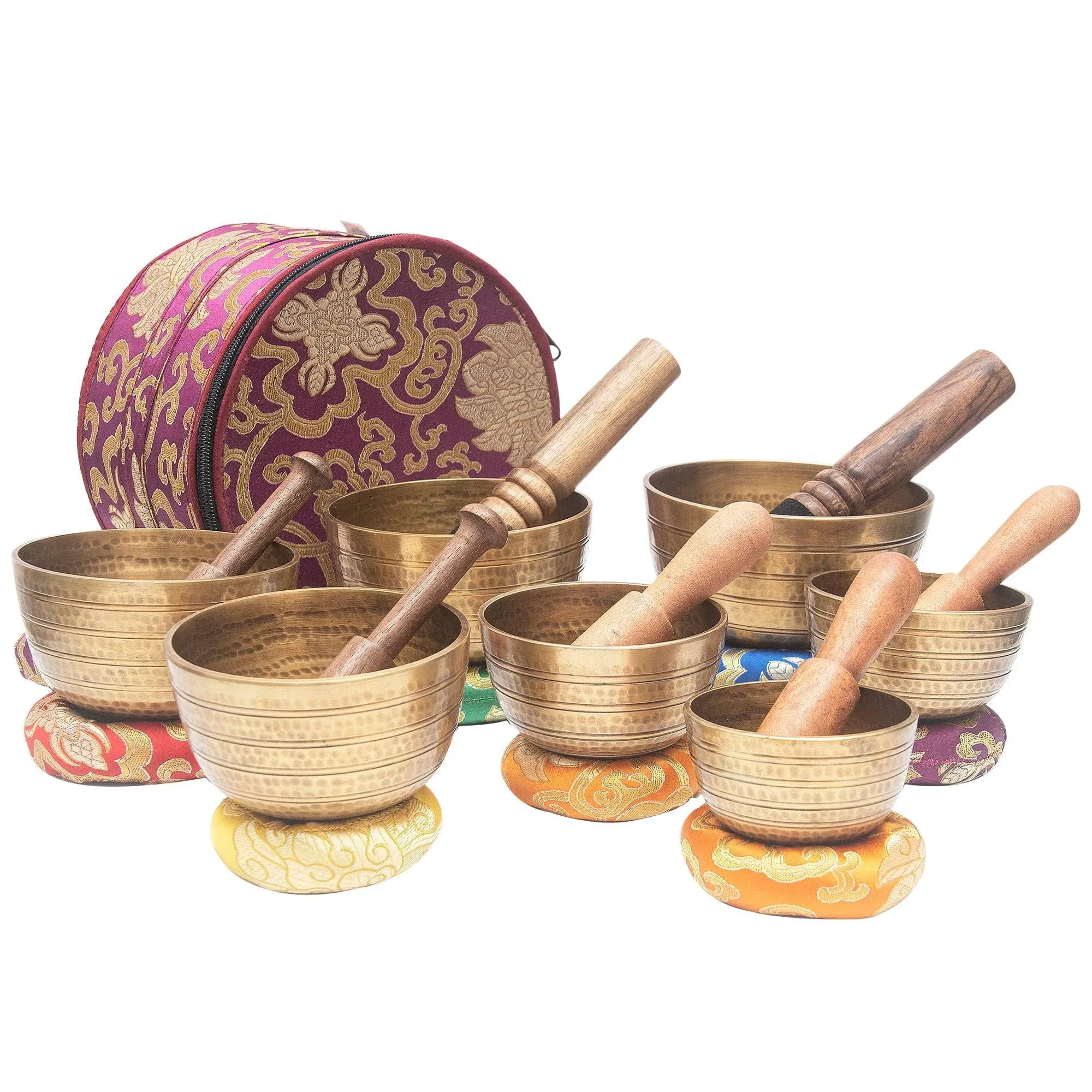 Karma Crafter Authentic Tibetan Singing Bowl from 7 Planets, Shining Design ...