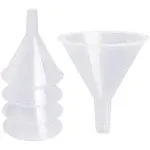 6 Pack Plastic Funnels, 4.6 Inch Multi-Purpose Clear Plastic Funnels with Long Reaching Spout for Science Lab Bottle Filling Liquid,Water Bottle,Easy and Smooth Transfer