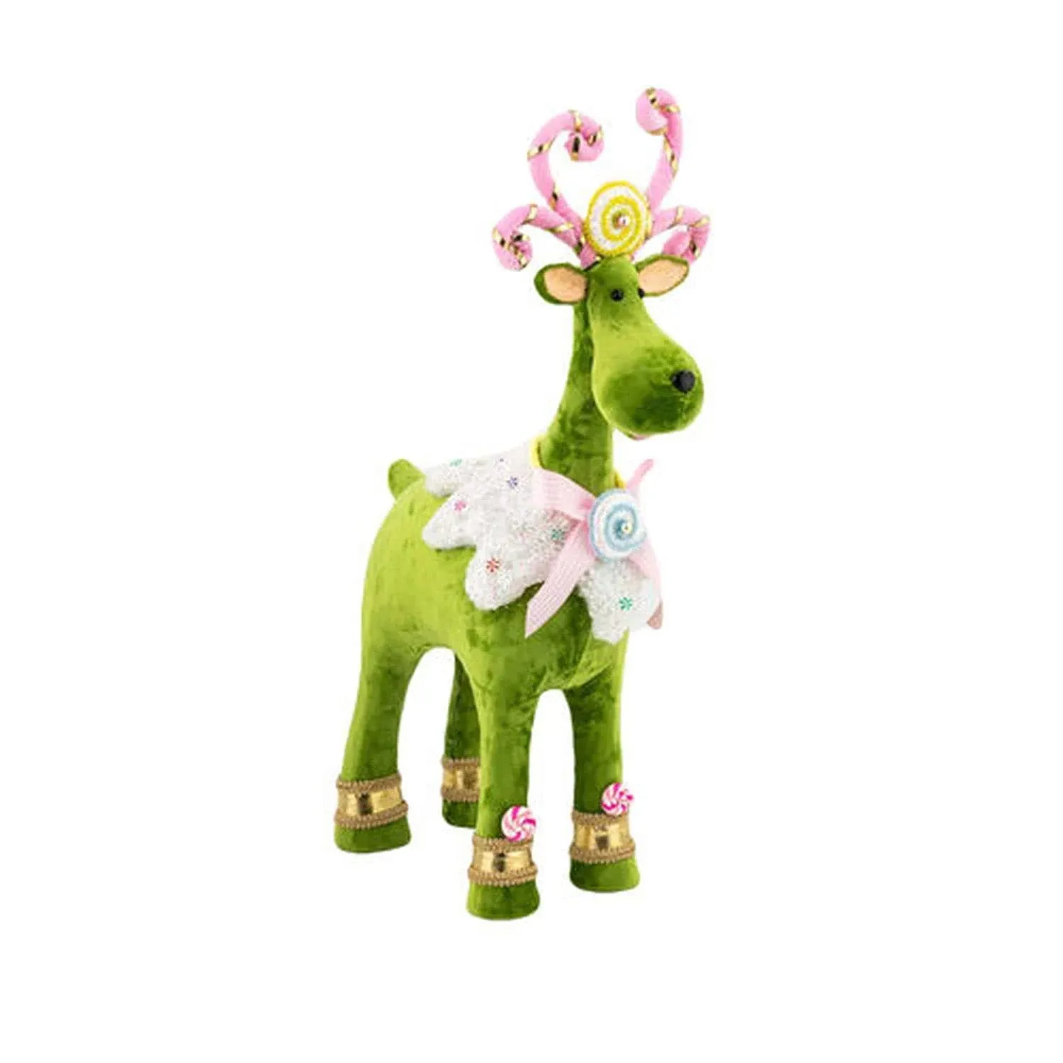 December Diamonds Snow Cream Shoppe 24&#034; Green Candy Reindeer Figurine