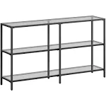 VASAGLE 39.4" Wide Console Table with 3 Glass Shelves