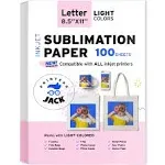 Sublimation Paper Heat Transfer Paper 100 Sheets 8.5" x 11" 125 GSM for Any Epson Sawgrass Ricoh Inkjet Printer with Sublimation Ink for DIY T Shirt