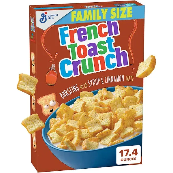 French Toast Crunch Cereal, Family Size - 17.4 oz