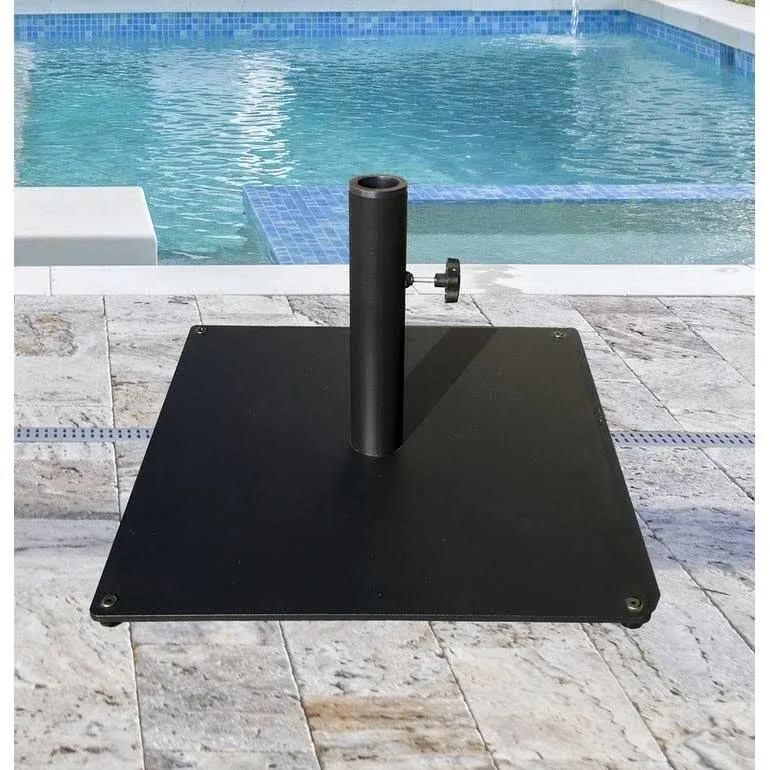 Tropishade 36 lb Black Square Steel Plate Umbrella Base